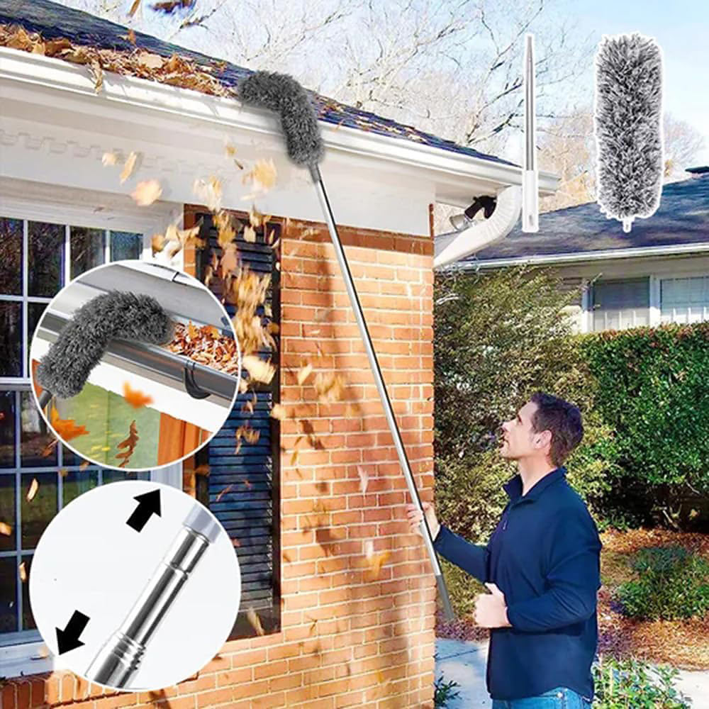 Telescopische Plumeau Uitschuifbaar 86-280 cm Microvezel Plafond Hoge Plekken Stofafnemer Plumeaustaaf Lang Schoonmaakmiddel Vloer tot Plafond | Sansoti