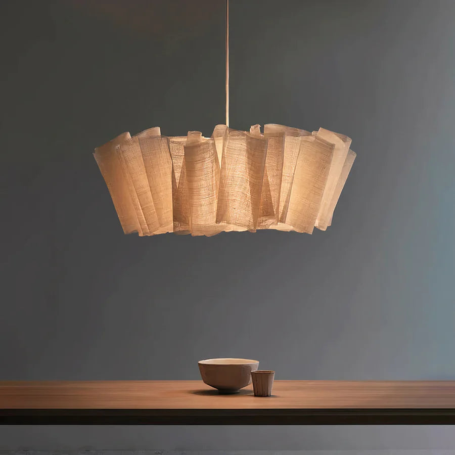 Geplisseerde Stoffen Hanglamp – Minimalistische Scandinavische Verlichting voor Eetkamer & Woonkamer | Sansoti
