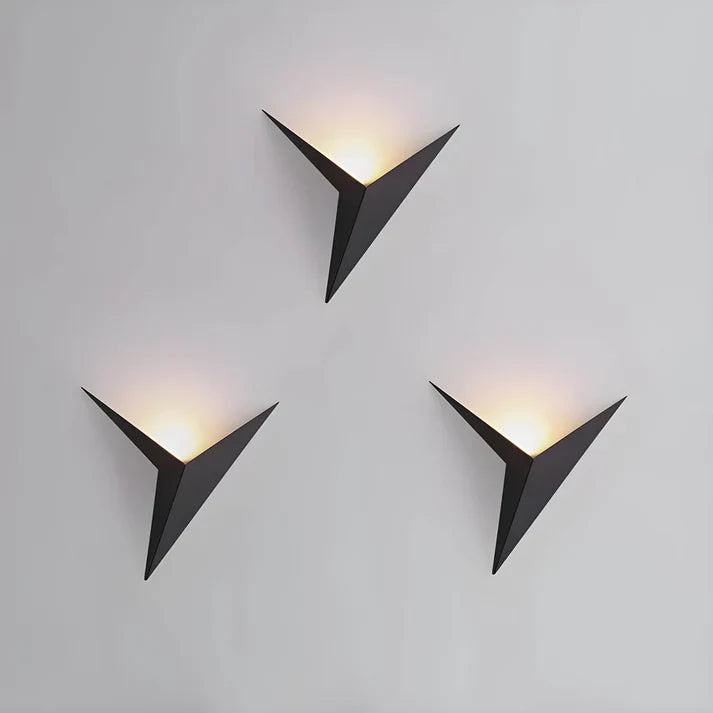 Applique murale Oiseau fer noir éclairage mural chambre salon design minimaliste style origami LED | Restfield