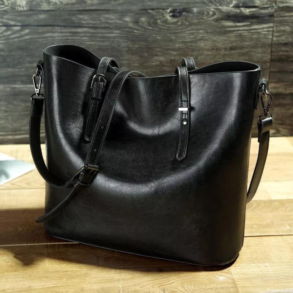 Vintage Leren Schoudertas Dames met Verstelbare Riem Echt Leder Handtas Klassiek Retro Design Elegante Dagtas | Sansoti