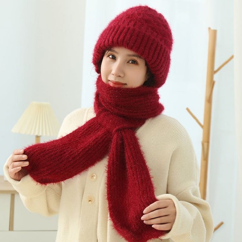 Wintermütze mit Gesichts- und Ohrwärmern Fleece-gefüttert Winddicht Gestrickt Unisex-Winteraccessoire | Sansoti