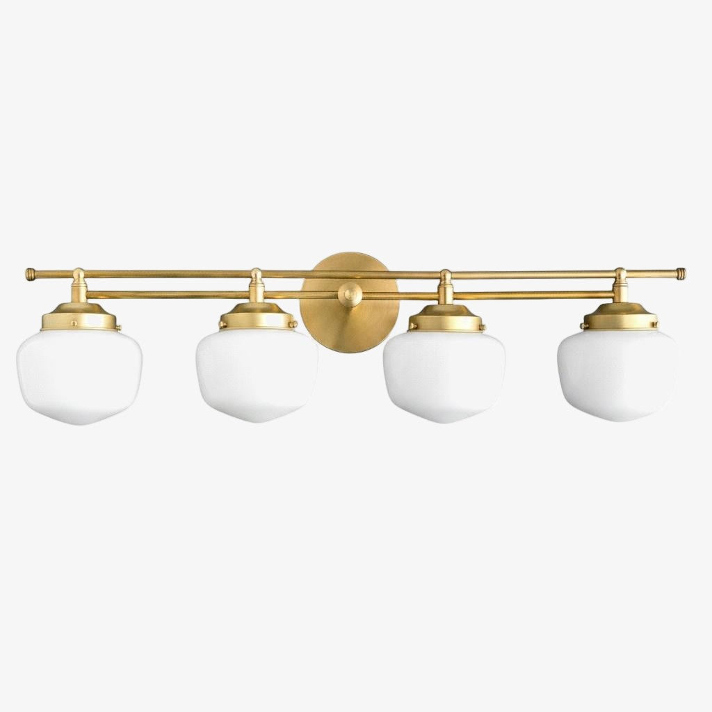 Globe Wandlamp Klassieke Badkamer Schoolhouse Verlichting Mat Opaal Glas voor Spiegel en Wastafel | Sansoti