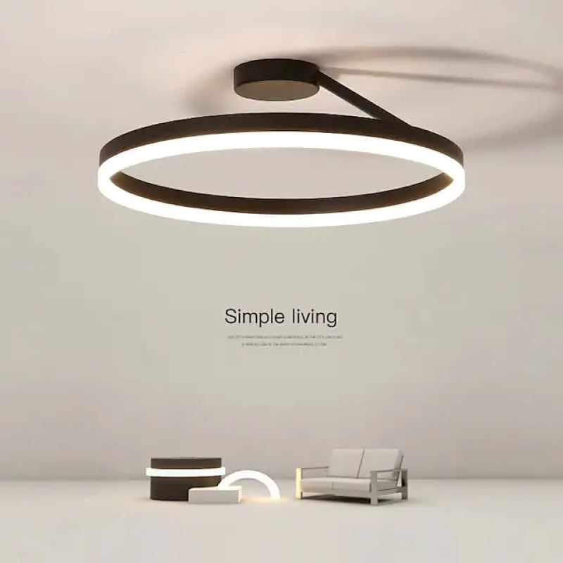 Minimalist Round Design LED Ceiling Light, Dimmable with Remote Control, Energy-Efficient for Modern Interiors | Sansoti