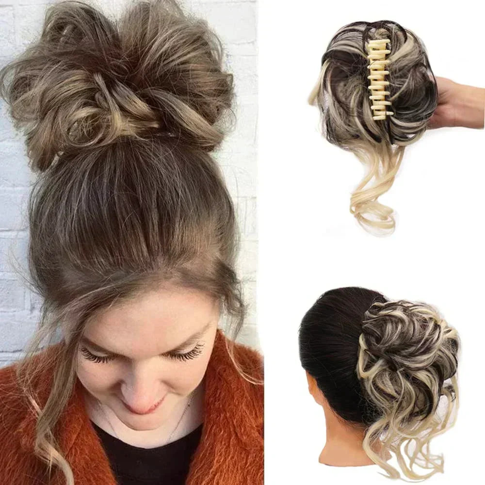 Haarknot met Clip Krullend Volume Feestelijk Dagelijks Kapsel Bruiloft Party Haaraccessoire Natuurlijk | Sansoti