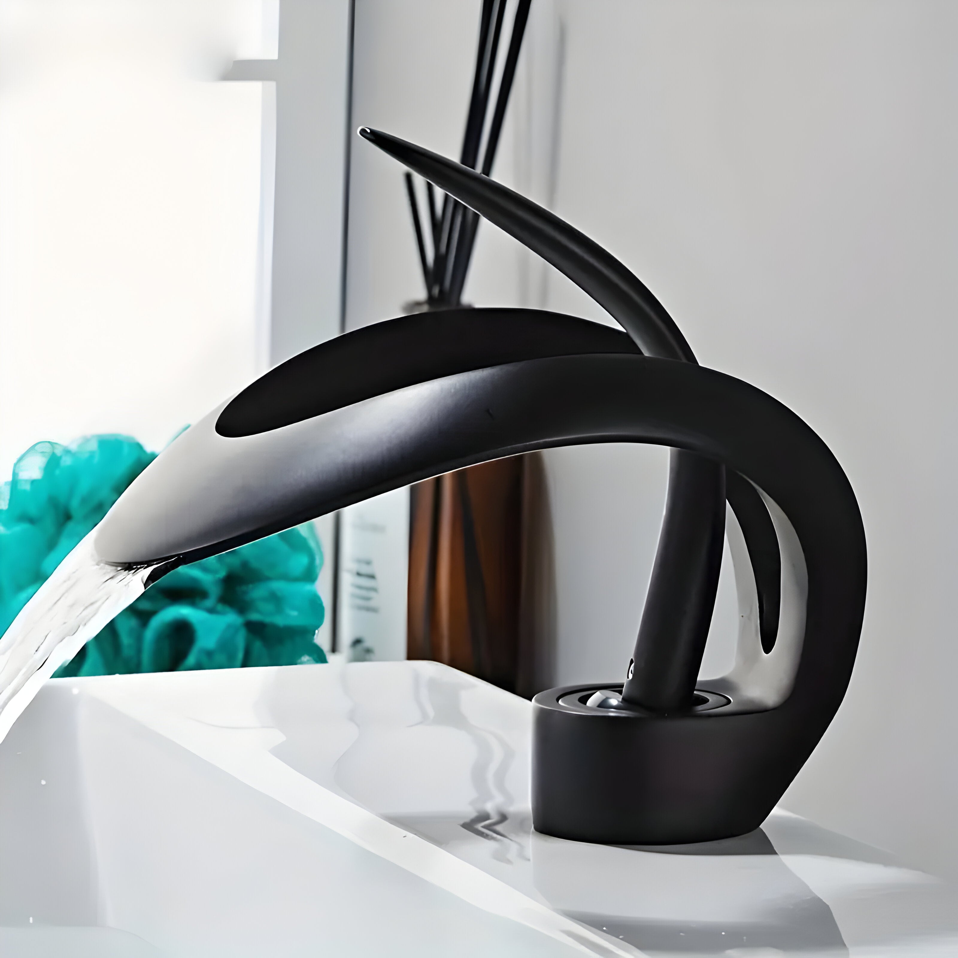 Waschtischarmatur Design Wasserfall Mischbatterie Messing Modern | Restfield