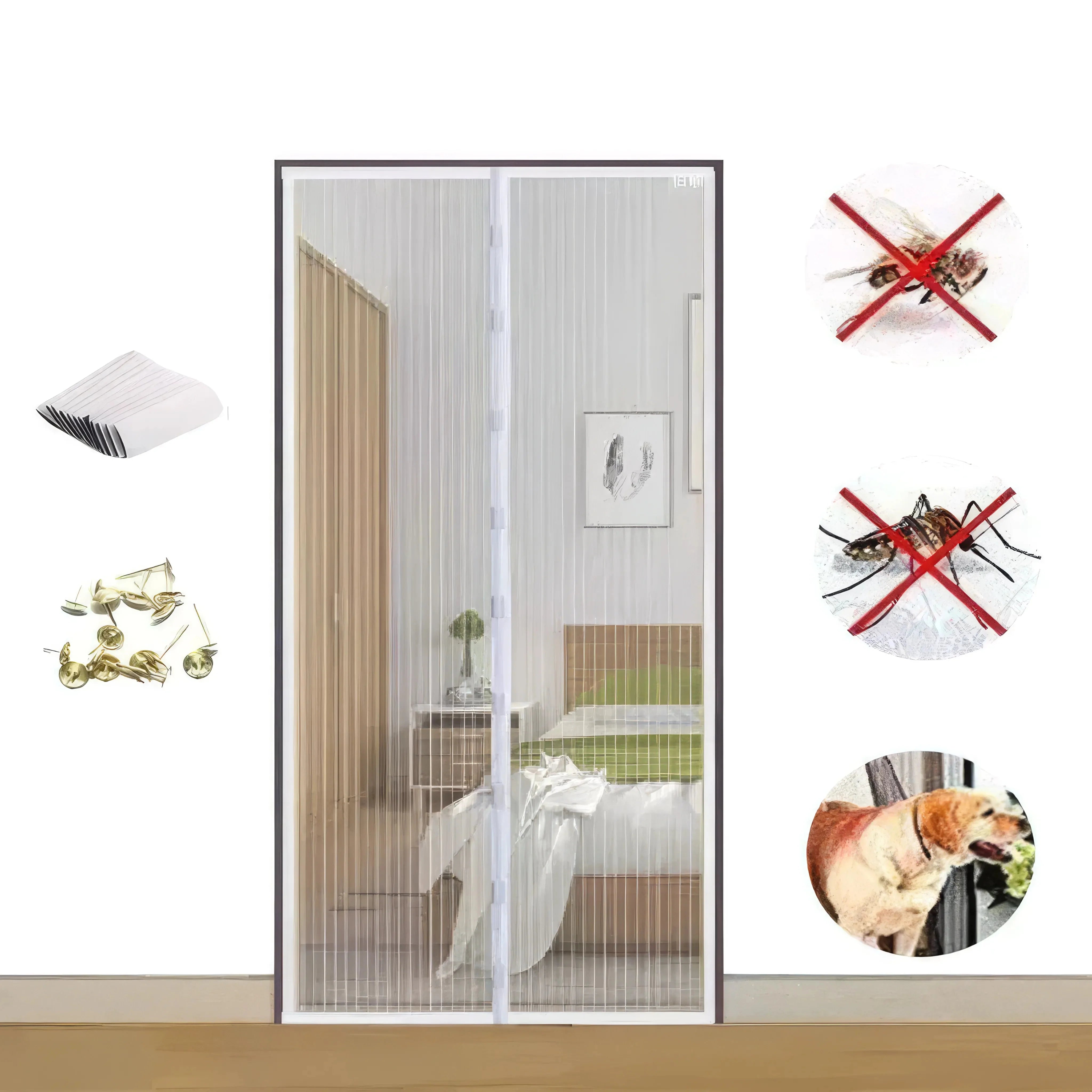 Magnetisch Vliegengordijn met Automatische Sluiting voor Deur 90x210 cm of 100x210 cm | Sansoti