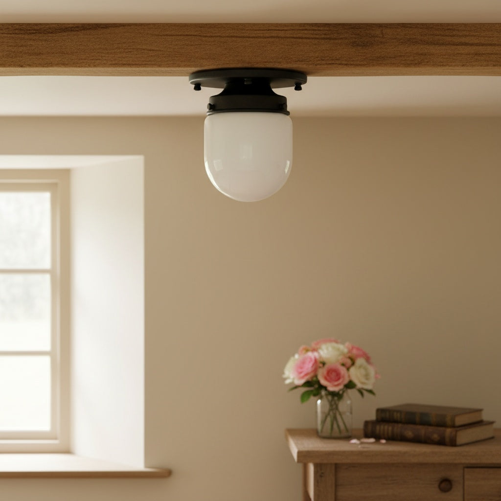 Opaal Glazen Wandlamp & Plafondlamp Dubbelfunctie Modern Design Messing | Sansoti