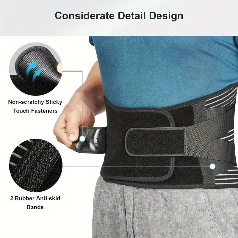 Lumbale Rückenstützbandage mit 3D-Massage, anatomisch, verstellbar und komfortabel für Sport, Fitness und den täglichen Gebrauch | Sansoti