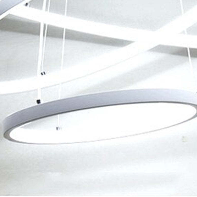 LED Pendant Light Metal Three Rings Adjustable Gold White Black Living Room Dining Room Bedroom Modern Design | Sansoti