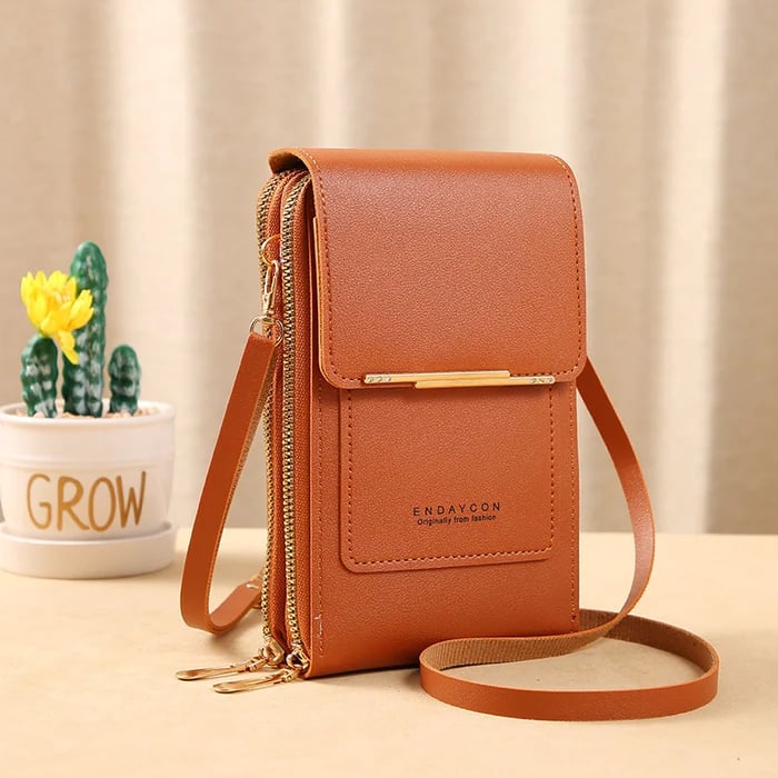 Dames Schoudertas met Telefoonvak en Antidiefstal – Compacte Crossbodytas PU Leer Groen Roze Zwart Grijs Blauw Rood Bruin – Veilige Handtas Portemonnee | Sansoti