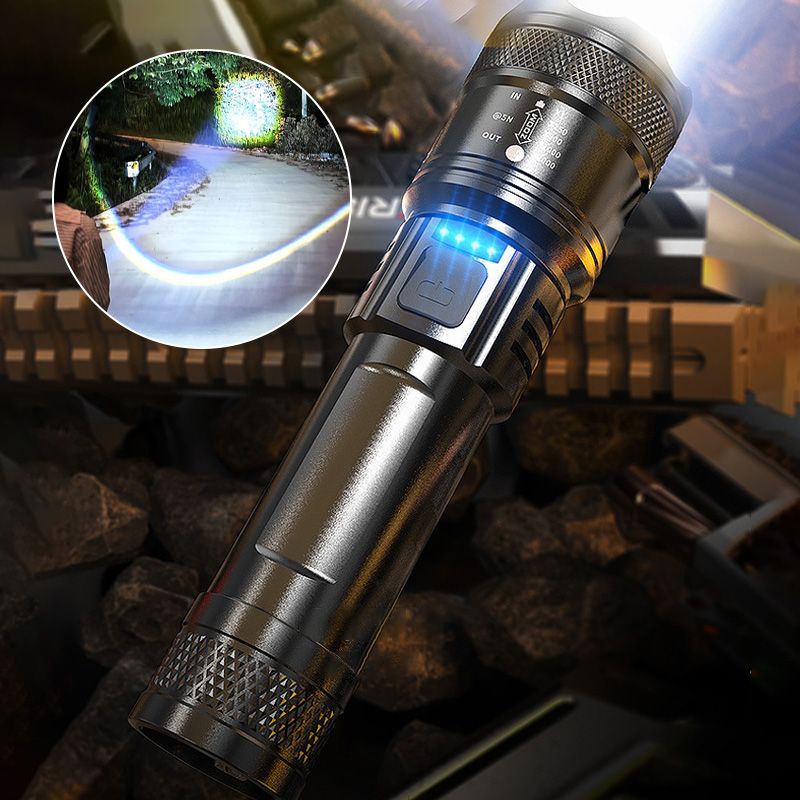 Leistungsstarke wiederaufladbare LED-Taschenlampe 7500 Lumen Wasserdicht IPX7 USB-C Camping Outdoor-Notbeleuchtung Taktisch | Sansoti