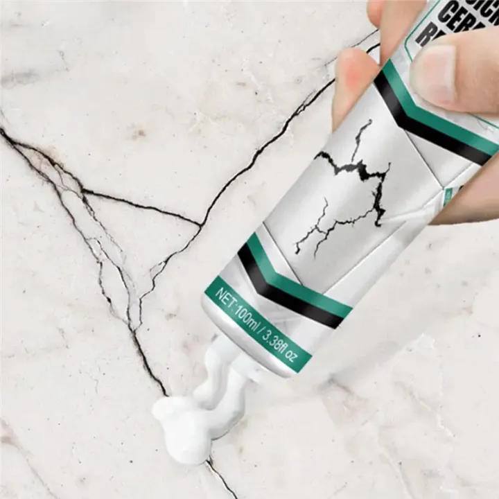 Tegelreparatiepasta 100ml Keramiek Porselein Marmer Badkamer Keuken Scheuren Chips Waterdicht Sneldrogend Vloerreparatie Wandtegel Herstellen | Sansoti