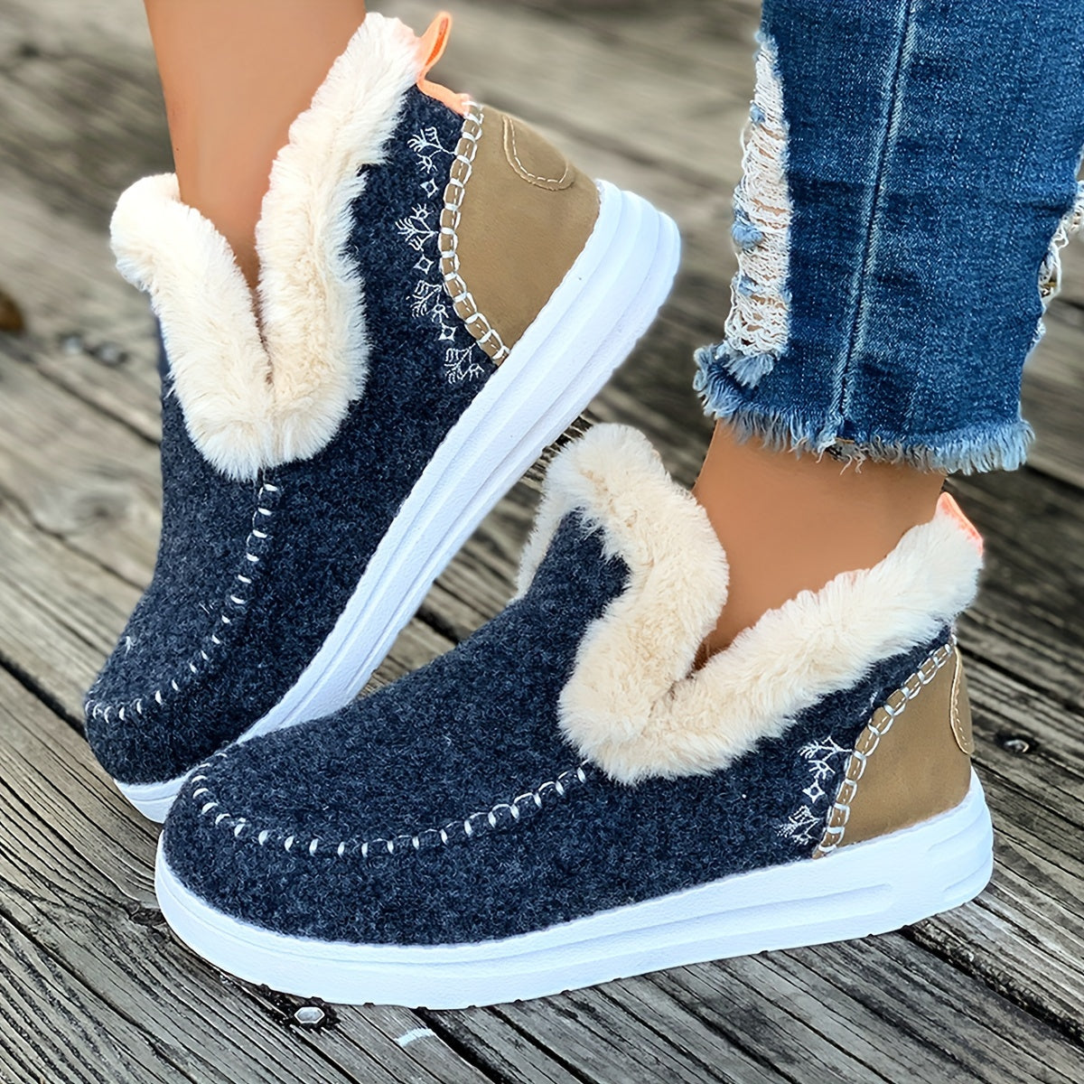 Damenpantoffeln mit Plüschfutter, rutschfester Sohle, Wärme und Komfort, weiche Winterschuhe und Hausschuhe für drinnen | Sansoti