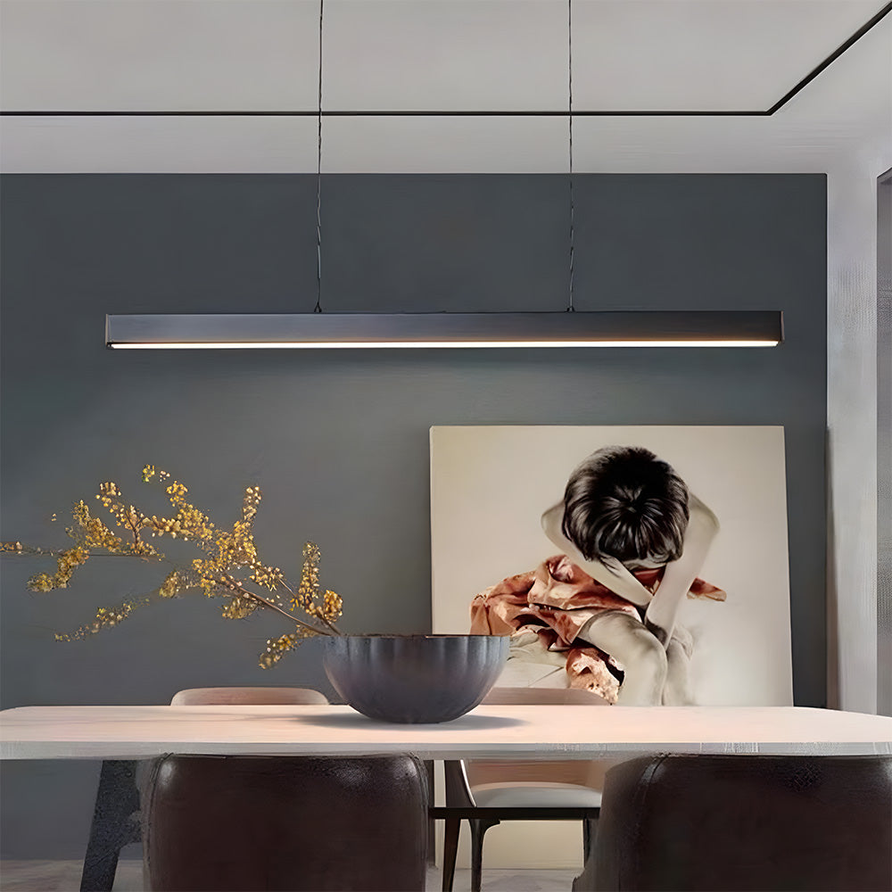 Verumo Hanglamp LED Metaal Zwart Keukeneiland Eettafel Moderne Verlichting Lineaire Hanglamp | Sansoti