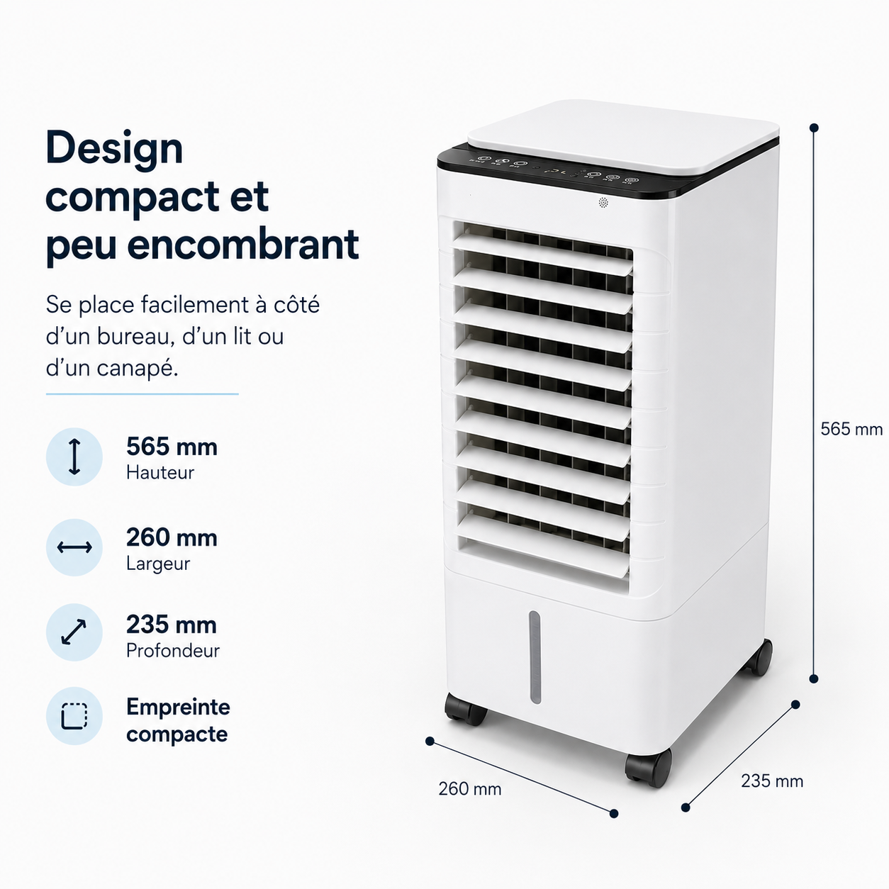 Draagbare Mobiele Aircooler 3-in-1 met 7L Watertank en Afstandsbediening – Energiezuinige Luchtbevochtiger met Timer voor Thuis en Kantoor | Sansoti