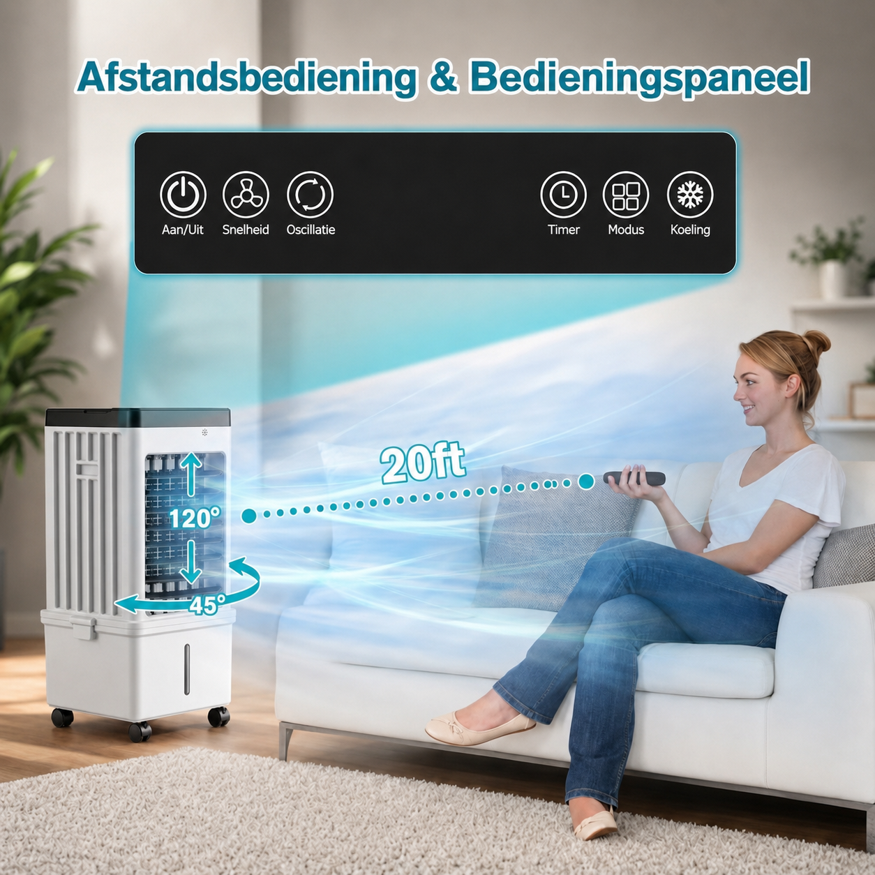 Mobiele Aircooler zonder Raaminstallatie Draagbaar Koelsysteem voor Thuis en Kantoor Stille Klimaatbeheersing | Sansoti