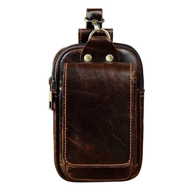 Leren Heuptas Heren – Vintage Echt Leder Heuptasje met Verstelbare Riem – Bruine Crossbody Tas voor Dagelijks Gebruik | Sansoti