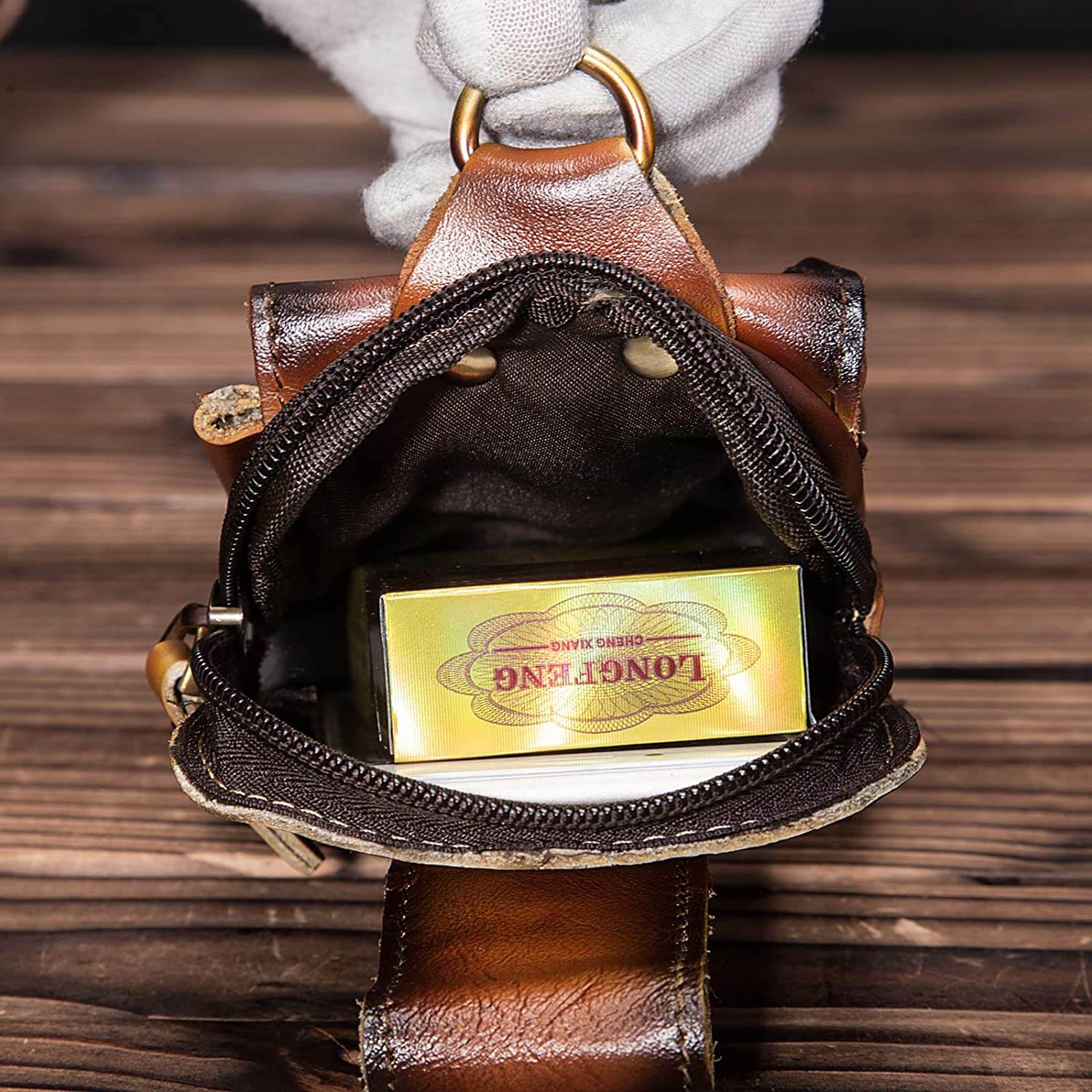 Leren Heuptas Heren – Vintage Echt Leder Heuptasje met Verstelbare Riem – Bruine Crossbody Tas voor Dagelijks Gebruik | Sansoti