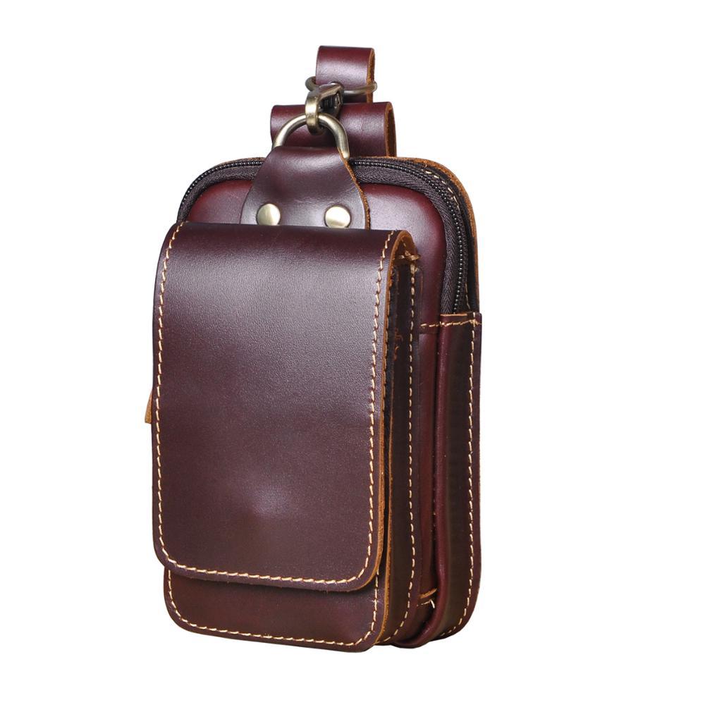 Leren Heuptas Heren – Vintage Echt Leder Heuptasje met Verstelbare Riem – Bruine Crossbody Tas voor Dagelijks Gebruik | Sansoti