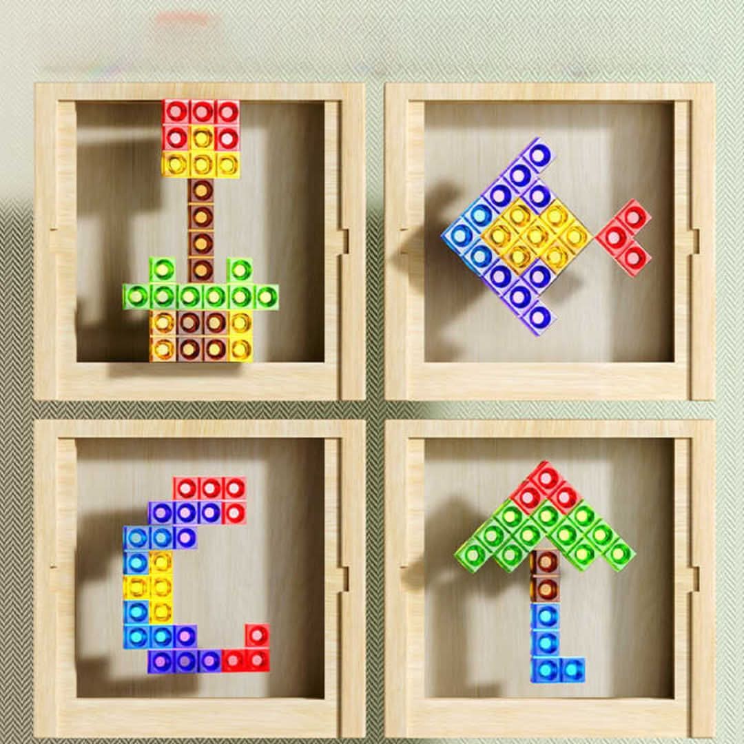 Ecoblock Tetris Houten Puzzelspel voor Kinderen en Volwassenen - Duurzaam Breintraining Bordspel | Sansoti