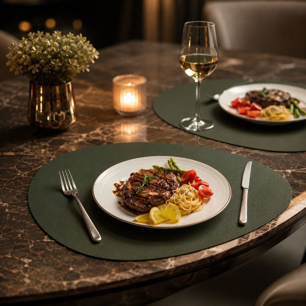 Dubbelzijdige Placemats Kunstleer Waterafstotend Antislip Set 4 of 8 Stuks Tafelbescherming Eettafel | Sansoti