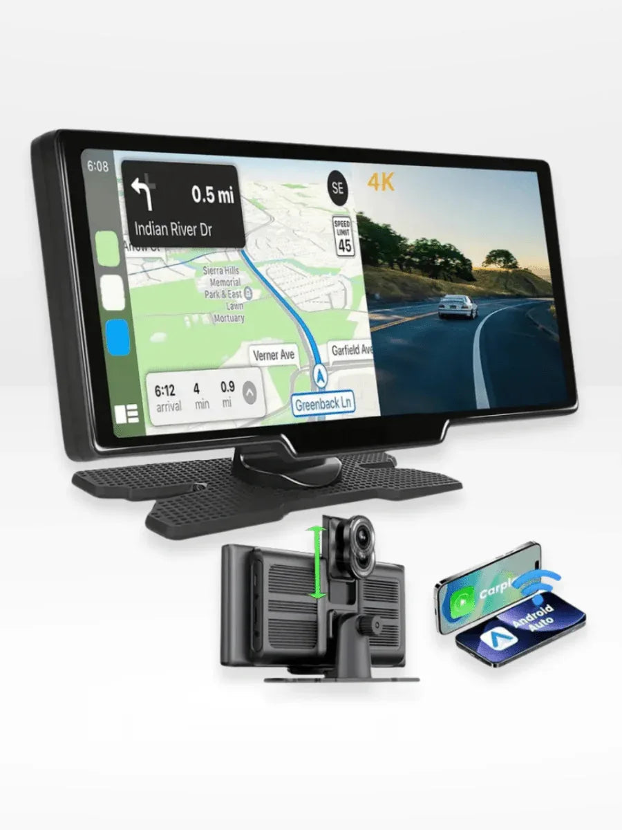 Carplay Scherm met Dashcam 10,26 Inch Touchscreen GPS Bluetooth WiFi Handsfree Spraakbediening Auto Multimedia | Sansoti