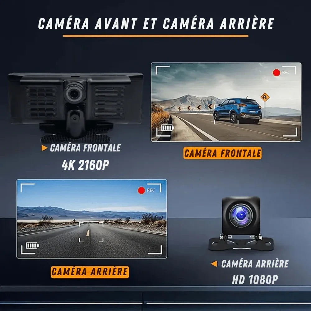 Carplay Scherm met Dashcam 10,26 Inch Touchscreen GPS Bluetooth WiFi Handsfree Spraakbediening Auto Multimedia | Sansoti