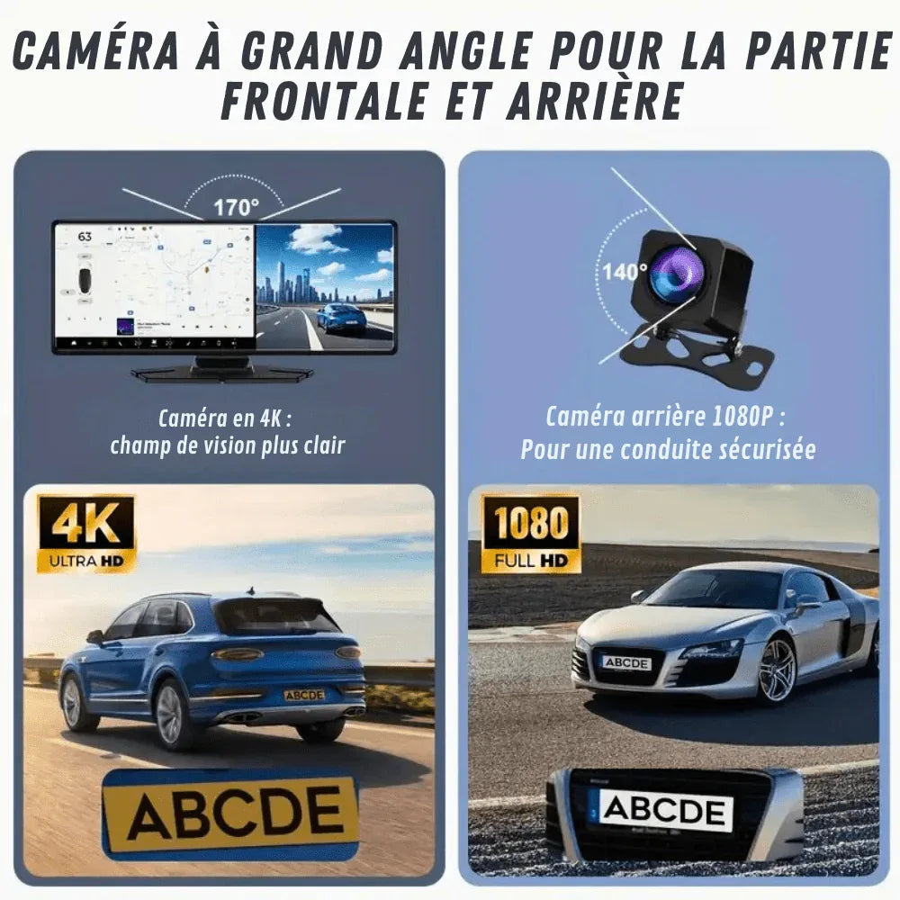 Carplay Scherm met Dashcam 10,26 Inch Touchscreen GPS Bluetooth WiFi Handsfree Spraakbediening Auto Multimedia | Sansoti