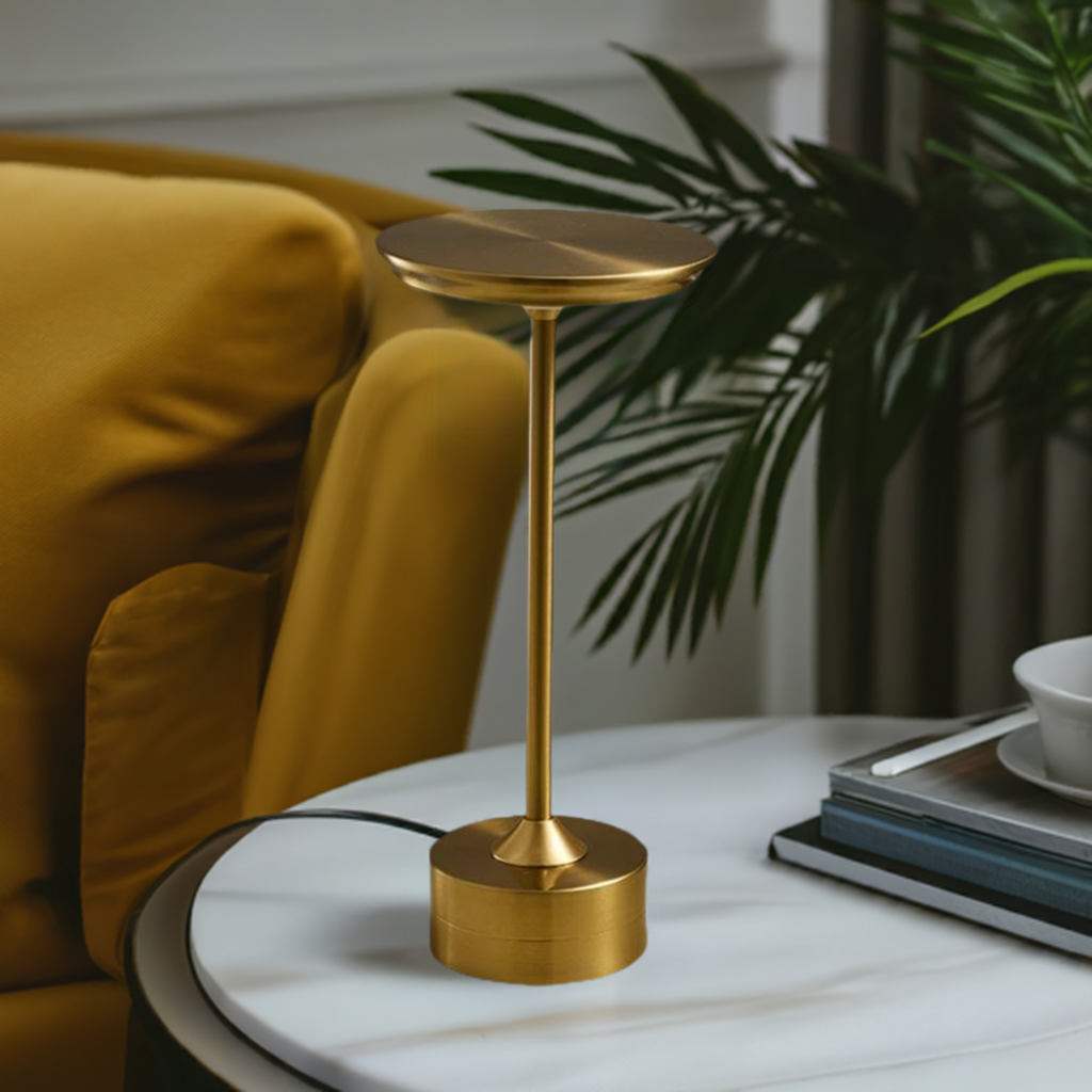 Draagbare Tafellamp Oplaadbaar met Touch Bediening en Drie Lichtstanden Metaal | Sansoti