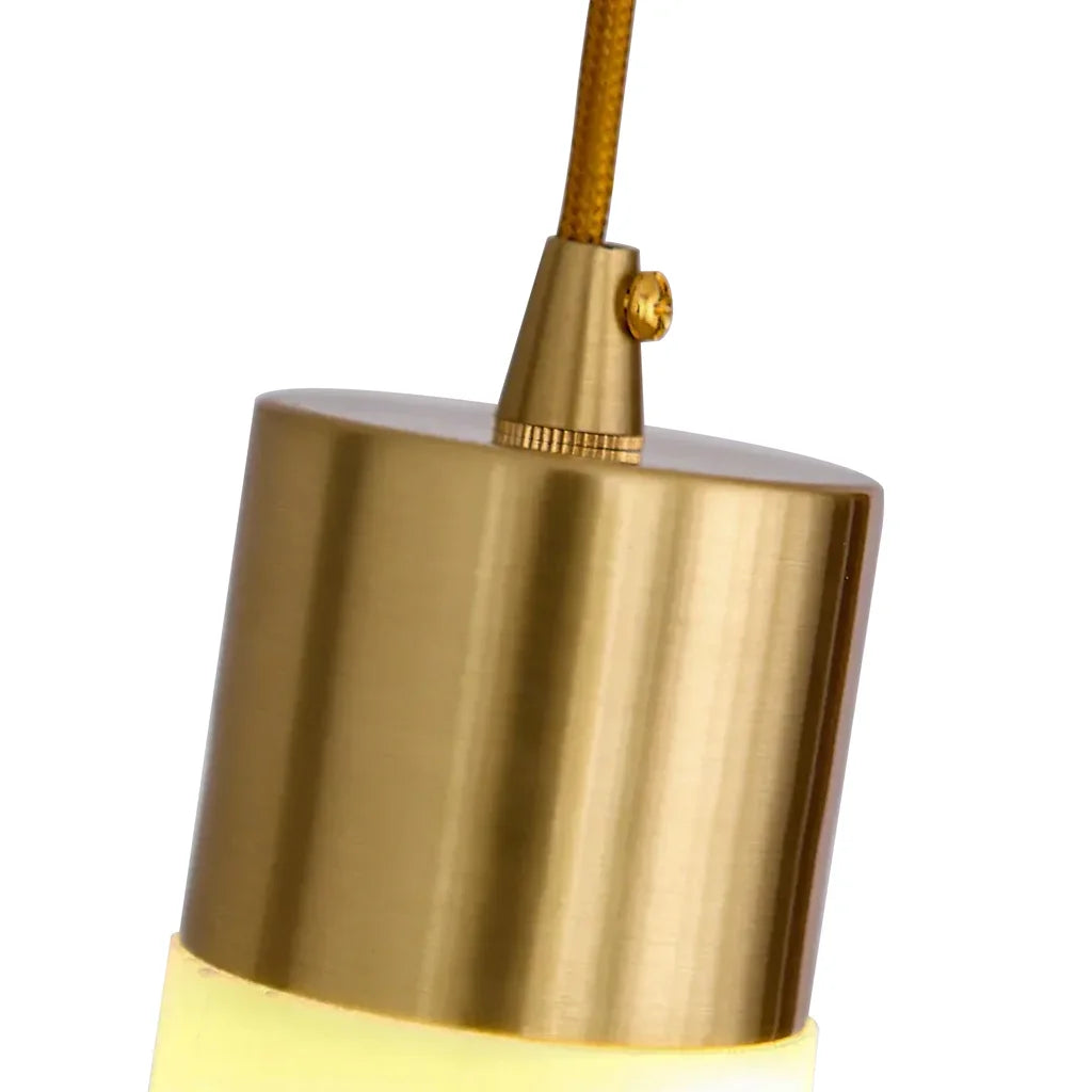Hanglamp Natuursteen Messing Tube LED 12W Dimbaar Modern Design Woonkamer Keuken Eetkamer Eettafel Sfeerverlichting | Sansoti