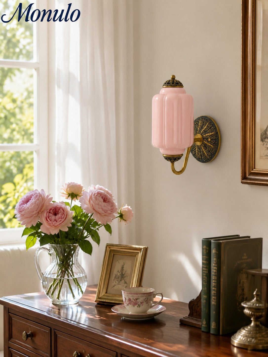 Melkglazen Wandlamp Eloise voor Hal en Slaapkamer | Vintage Wandverlichting met Melkwit Glas | Sansoti