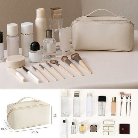 Cosmetica Organizer Tas met Vakken | Reis Make-up Toilettas voor Dagelijks Gebruik Onderweg en Thuis | Sansoti
