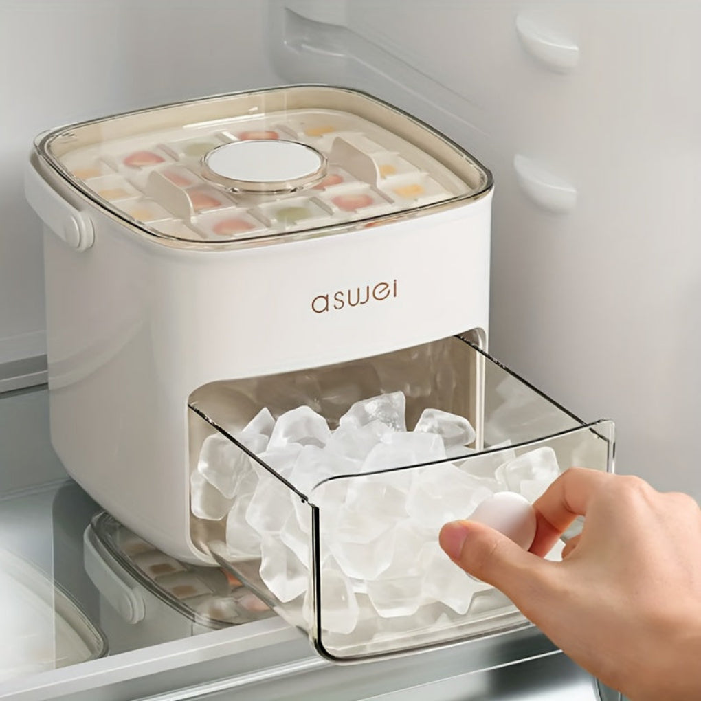 Kompakte Eiswürfelmaschine für zu Hause und Partys mit doppelter Eiswürfelform, schneller Eisproduktion und praktischer Küchenhilfe
