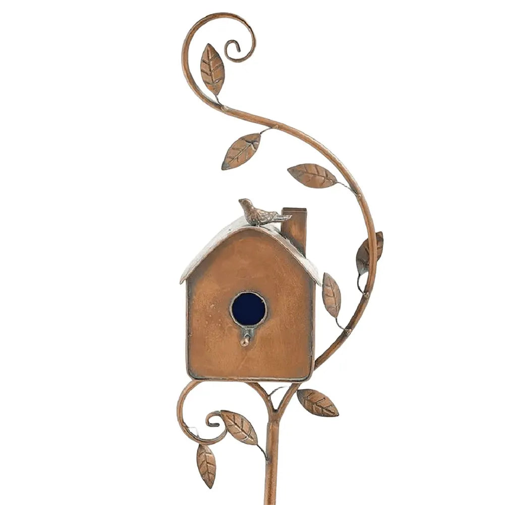 Metal Birdhouse on a Pole with Weather-Resistant Design for the Garden, Patio, and Balcony, Bird Protection and Garden Decoration | Sansoti
