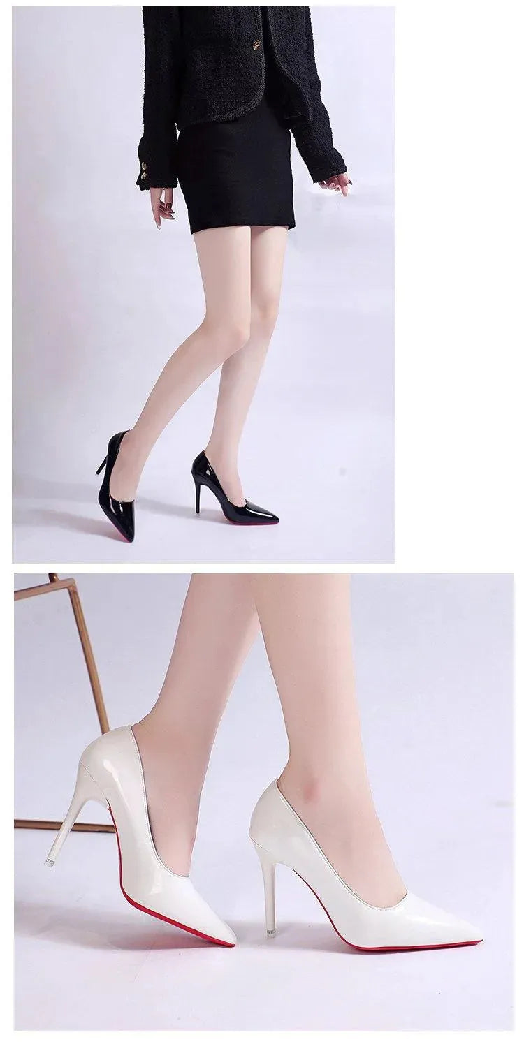 Dames Stiletto Pumps met Hoge Hak Elegant Zwart Roze Abrikoos Slip-on Ronde Neus Klassiek Feestelijk Schoeisel | Sansoti