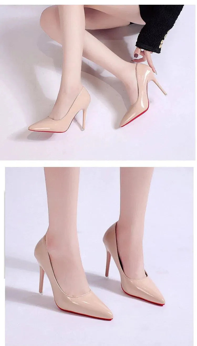 Dames Stiletto Pumps met Hoge Hak Elegant Zwart Roze Abrikoos Slip-on Ronde Neus Klassiek Feestelijk Schoeisel | Sansoti