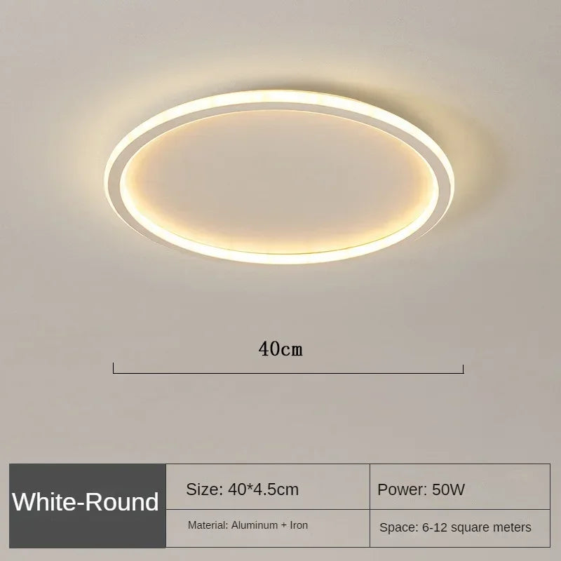 Round LED Ceiling Light Scandinavian Design 20-60cm Dimmable with Remote Control Modern Glass Fixture Living Room | Sansoti