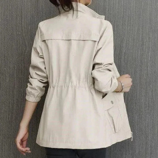 Wasserabweisender Damen-Trenchcoat Leichte Regenjacke Verstellbare Taille Frühling Herbst Mode Elegantes Design | Sansoti