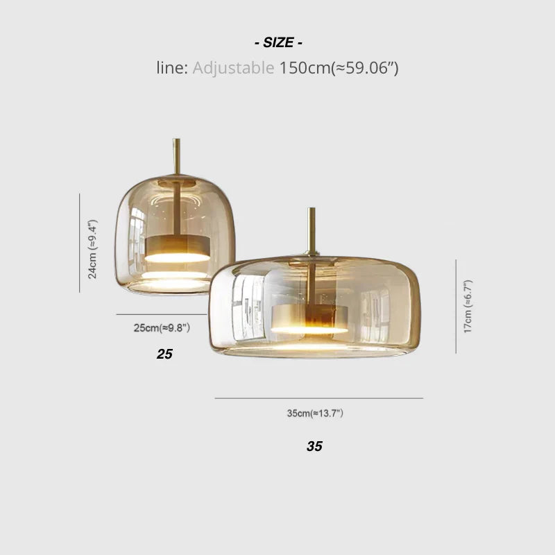 Glazen Hanglamp met LED Verlichting Modern Design Woonkamer Slaapkamer | Sansoti