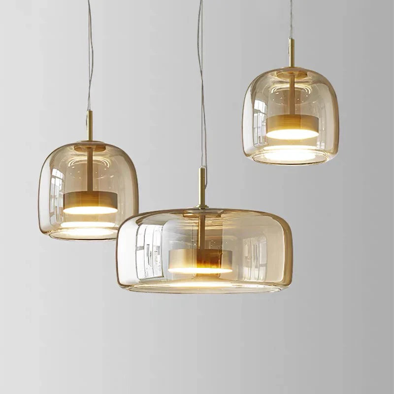 Glazen Hanglamp met LED Verlichting Modern Design Woonkamer Slaapkamer | Sansoti