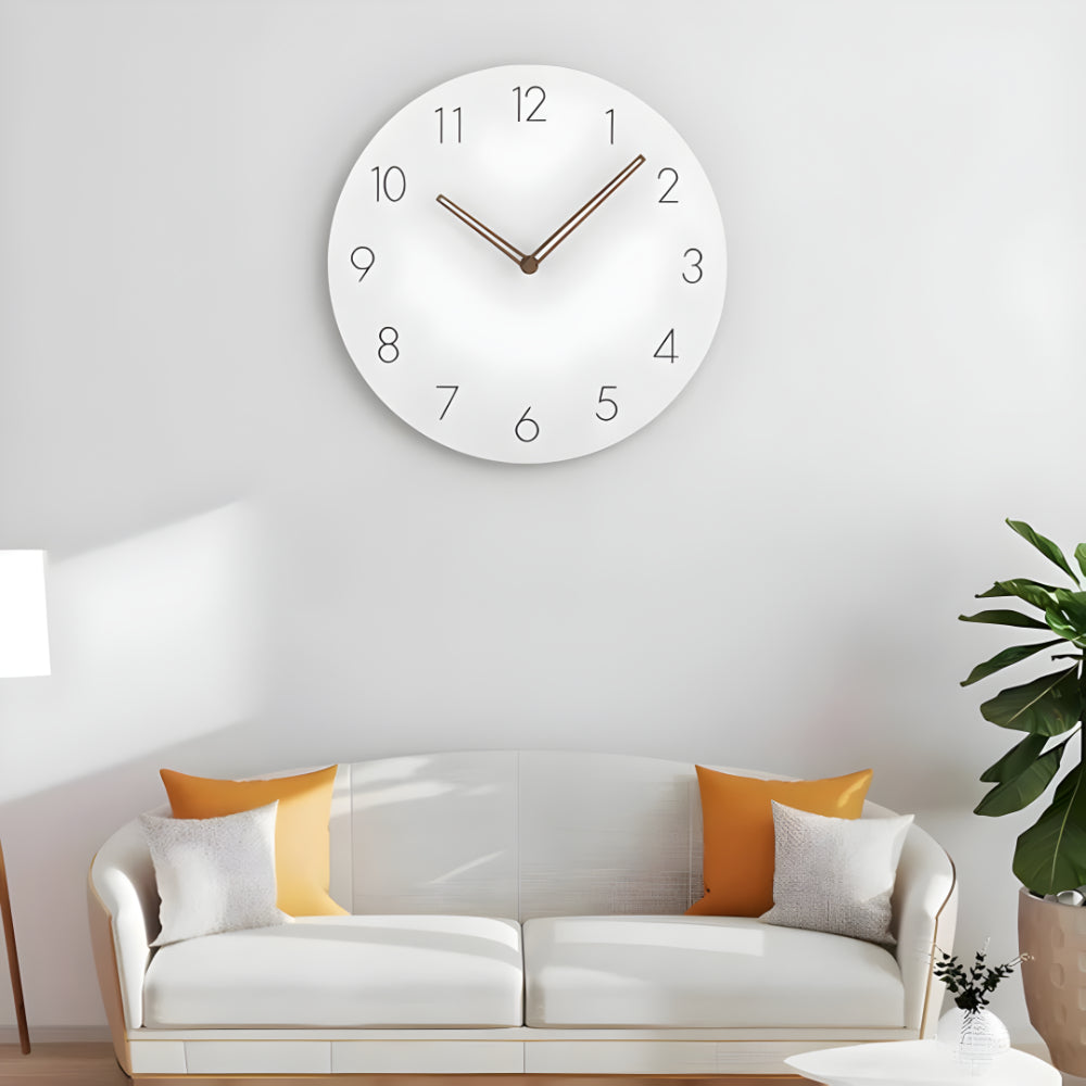 Houten Wandklok Ø29cm Modern Minimalistisch Stil Geruisloos Kwartsmechanisme Woonkamer Slaapkamer Kantoor | Sansoti