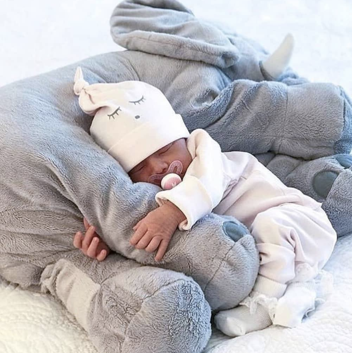 Zacht Pluche Olifant Babykussen 40cm of 60cm Knuffel voor Rust en Slaap | Sansoti