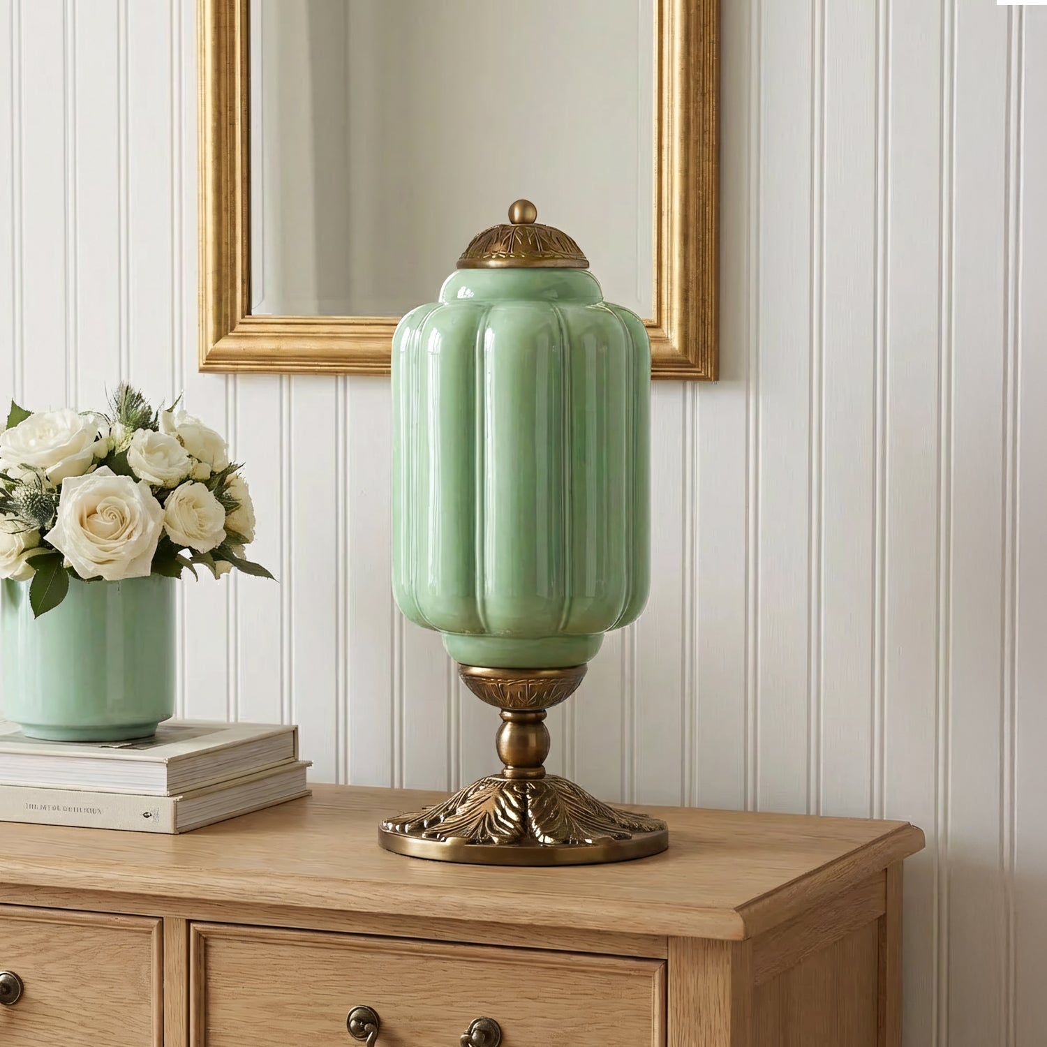 Retro Tafellampen met Getextureerd Crèmekleurig Glas – Franse Vintage Stijl met Messing of Zwart Frame | Sansoti