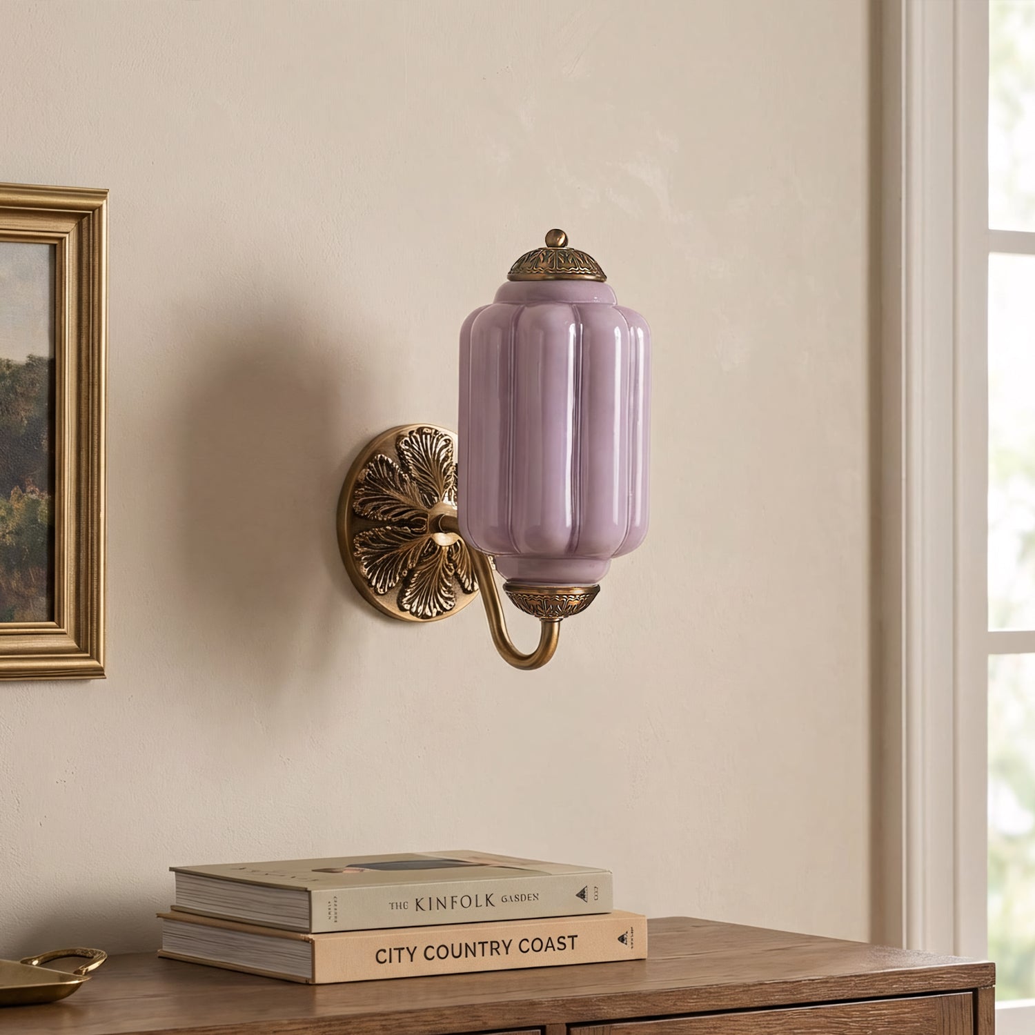 Vintage Wandlamp met Melkglas en Geolied Messing – Klassieke Retro Verlichting voor Hal, Slaapkamer, Woonkamer | Sansoti