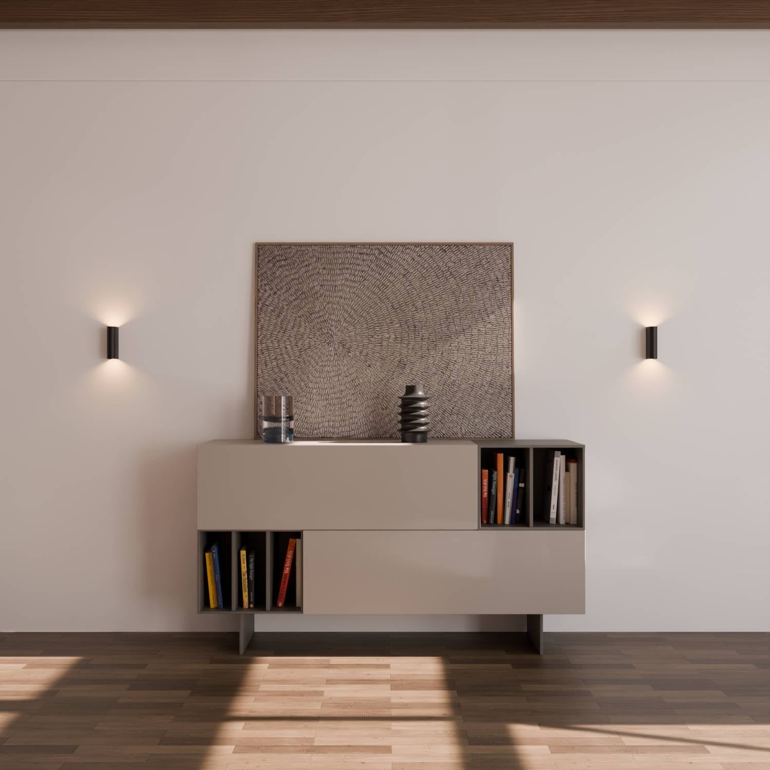 Compacte led wandlamp met warm up-down licht voor interieur en gevel | Sansoti