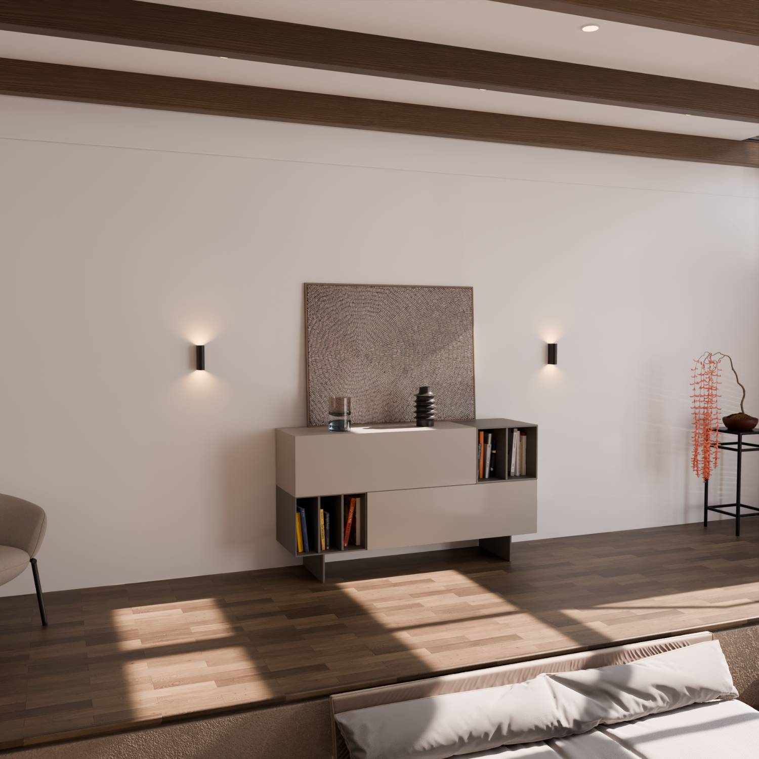 Compacte led wandlamp met warm up-down licht voor interieur en gevel | Sansoti