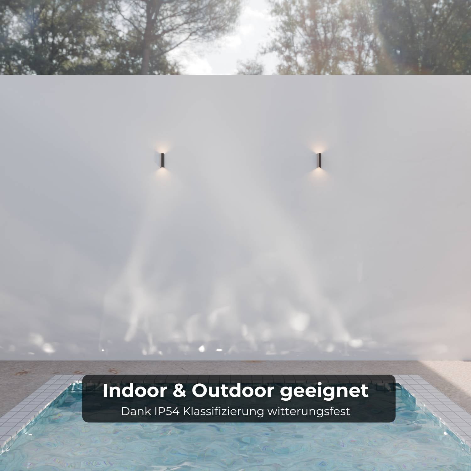 Compacte led wandlamp met warm up-down licht voor interieur en gevel | Sansoti