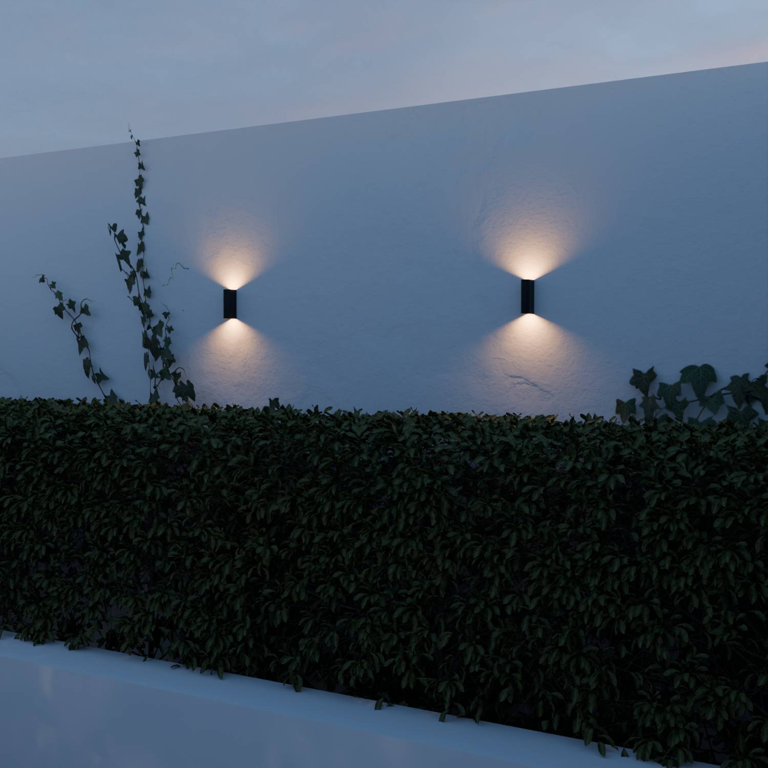 Compacte led wandlamp met warm up-down licht voor interieur en gevel | Sansoti