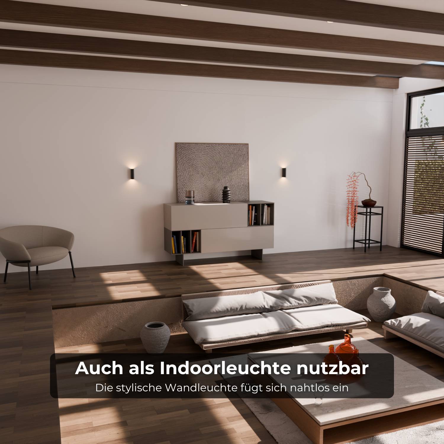 Compacte led wandlamp met warm up-down licht voor interieur en gevel | Sansoti