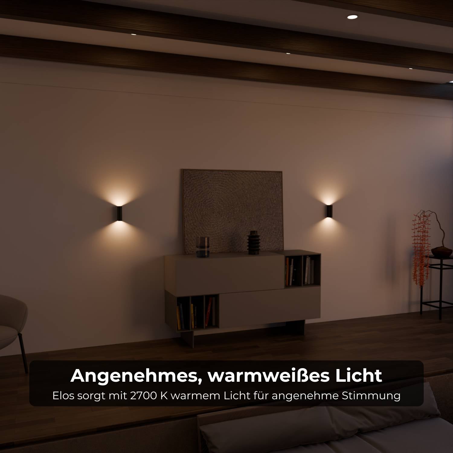 Compacte led wandlamp met warm up-down licht voor interieur en gevel | Sansoti